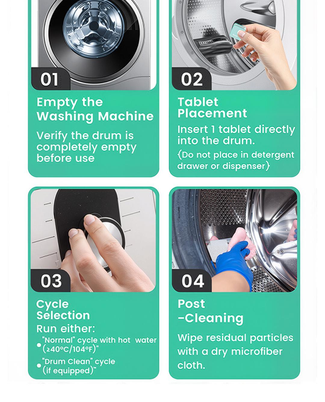 SOPAMI Washing Machine Cleaner Tablets for Pet Owners Eco-Friendly Pet-Safe Formula Removes Pet Hair & Odors Septic Safe 12 Count Deep Cleaning Tablets for Front Load Top Load HE Washers