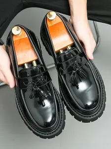 Fashion Youth British Style Loafers, Flat, Tassel Design, Business Casual Shoes, Sizes 38-46