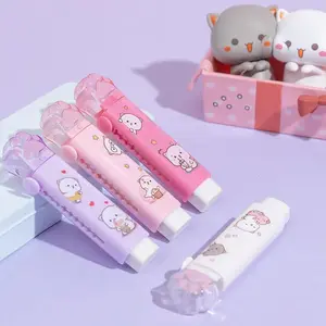 Cute Cat Paw Design Rubber Pencil Eraser, Perfect Gift for Girls & Students, Fun School Supplies Stationery Accessory