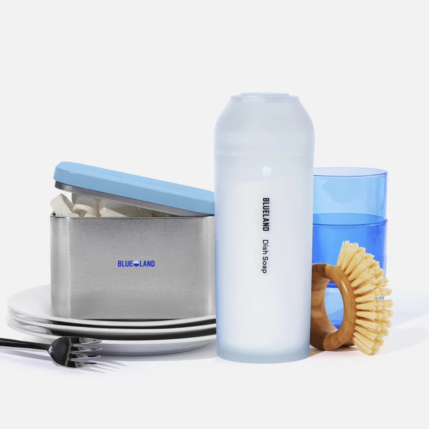 Blueland Dish Essentials Kit, Mineral & Plant-Based Powder Dish Soap + Plastic-Free Dishwasher Tablets, Eco-Friendly Blueland Dish Essentials Kit, Mineral & Plant-Based Powder Dish Soap + Plastic-Free Dishwasher Tablets, Eco-Friendly