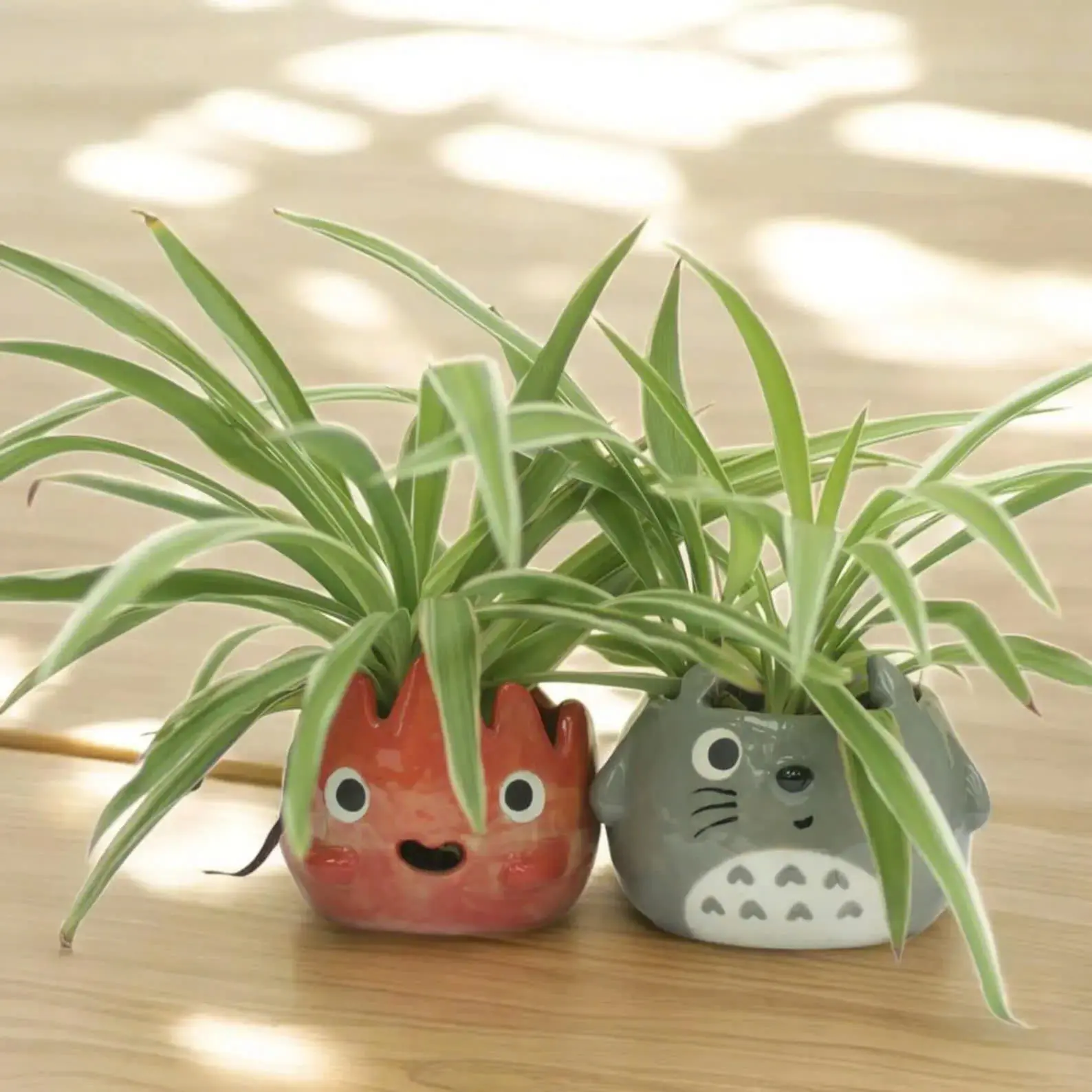 Handmade Calcifer Plant Pot,Calcifer plant pot,Cute Calcifer Succulent Planter,Boho Style Ceramic Planter, Unique Anime Decor, Anime Gift