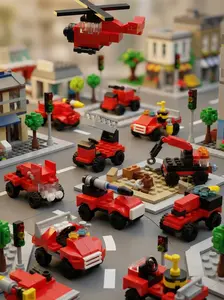 10-in-1 Vehicle Building Blocks Set| Police, Fire & Construction Vehicles| Educational STEM Toy for Kids gifts PuzzlesParty Favor