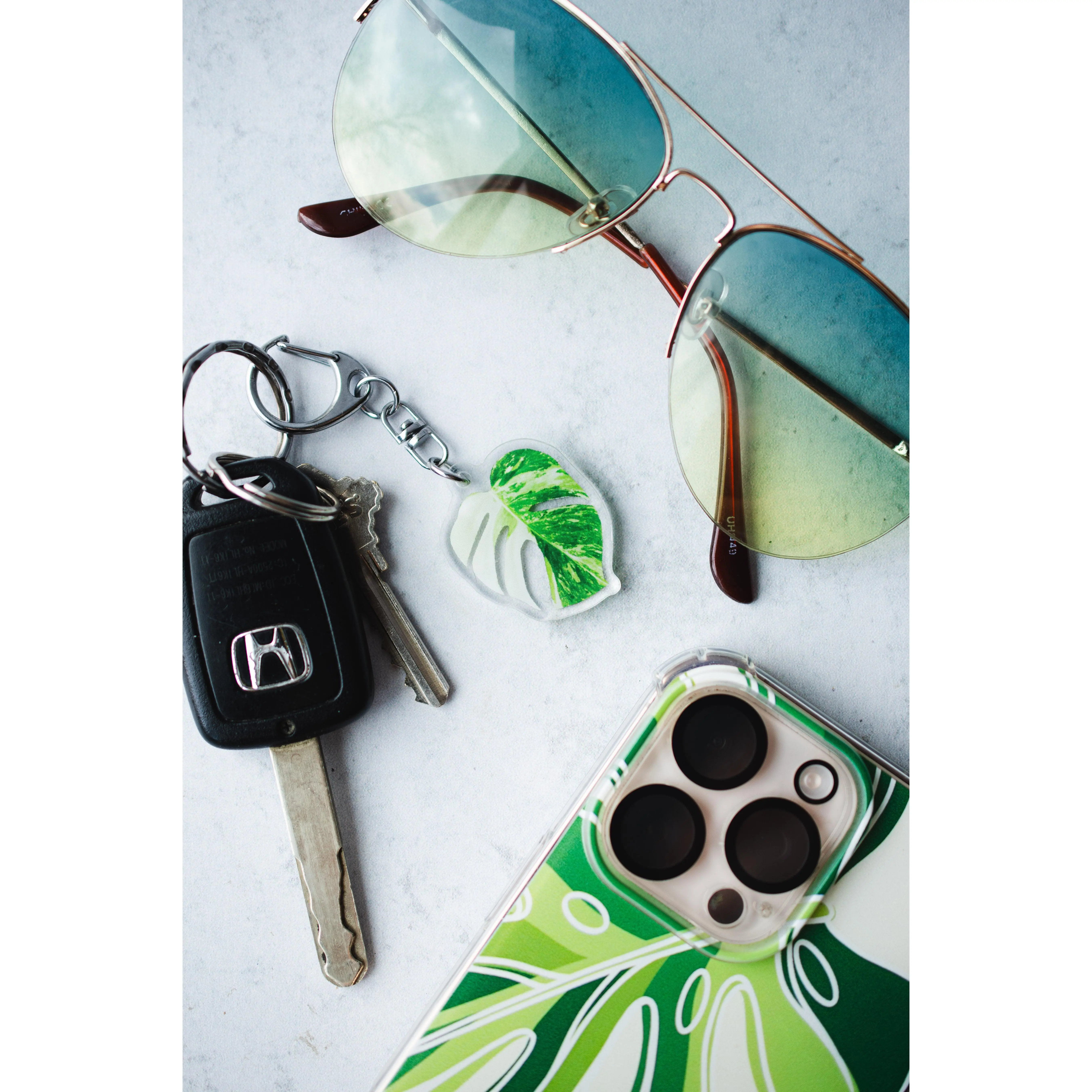 NEW Acrylic Mini Leaf Keychains