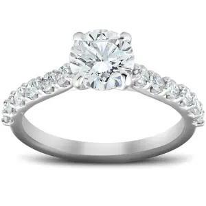 2 CT Diamond Engagement Ring 14k White Gold Lab Grown