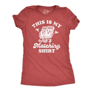 Womens This is My Matching Shirt Funny Couples Shirt Matchbox Tee for Ladies Funny Womens T Shirts Cute Vintage Fashion Casual Ladies T-Shirt Gift Love Tops for Women Women's Novelty Tees Red -