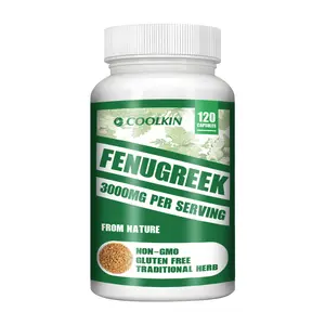 Coolkin Fenugreek Dietary Supplement, 120 capsules, non-GMO, gluten-free extract, natural and healthy, supports breastfeeding needs, and supports eye, lung, and inflammatory health.