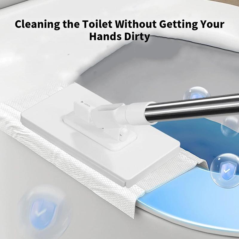 Automatic Hand-Free Mop System with Single-Click Fabric Change, Heavy-Duty Abs Structure, Space-Saving Design, Ideal for Kitchen & Bathroom, Lightweight Flat Mop