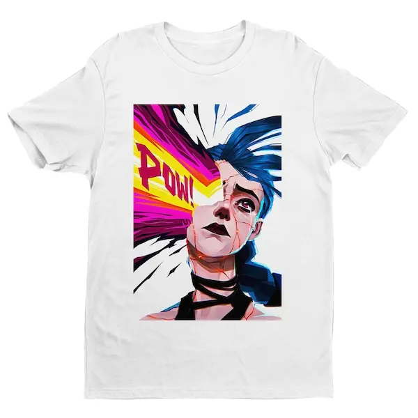 Pow Jinx Shirt, Jinx Arcane Shirt, Jinx Arcane Merch, LOL Shirt, Powder Shirt, Game Shirt, Arcane Jinx, League of Legends Shirt, Riot Games