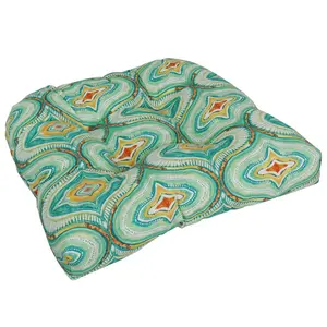 19-inch U-Shaped Spun Polyester Outdoor Tufted Dining Chair Cushion