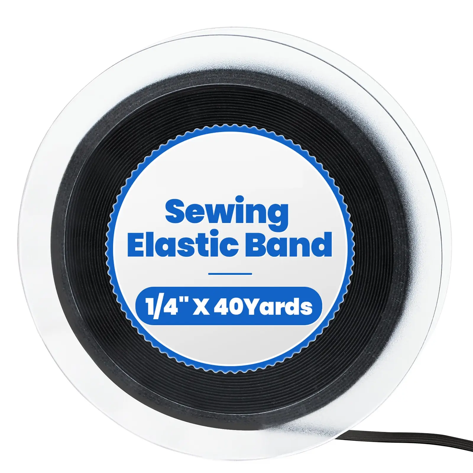 1/4" 40Yd High-Stretch Elastic Band - Durable Knit Waistband Cord for Sewing. Machine Washable for Clothes/Pants/DIY/Wigs/Headbands. White Professional Grade.