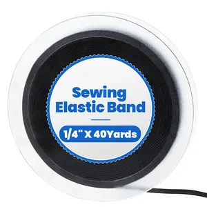 1/4" 40Yd High-Stretch Elastic Band - Durable Knit Waistband Cord for Sewing. Machine Washable for Clothes/Pants/DIY/Wigs/Headbands. White Professional Grade.