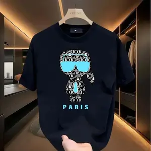T-shirt with PARIS printed on it, unisex, men's short sleeve round neck street style T-shirt for summer and spring, casual, clothing, couple style, fashionable loose, youthful and energetic, men's daily wear tops