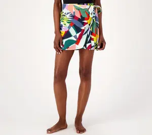 Jantzen Woven Pull-On Faux Wrap Cover-Up Skirt