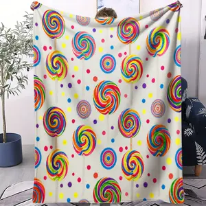 Rainbow Spiral Lollipop Blanket, Sweet Energy Wind Cover, Room Girl Heart Decoration, Kids Bedroom Essentials