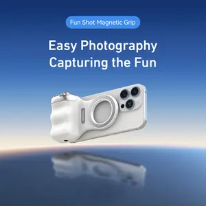 TELESIN Fun Shot Magnetic Grip with Wireless Shutter DSLR-Style Handle for iPhone & Android 1/4" Screw Ergonomic Design Perfect for Vlogging Selfies and Steady Shots Compatible with iPhone 17 Easy Photography Capturing the Fun - Content Creator Kit