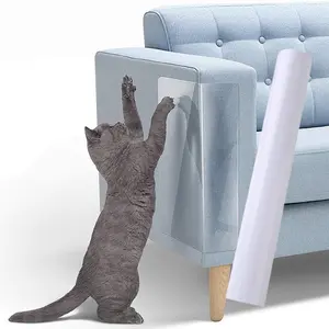 Anti-Cat Scratch Furniture Protector, Discreet Non-Adhesive Heavy-Duty Clear Shield, Durable Anti-Scratch Guard for Sofa Corners, Walls, Doors, Flexible Cat Training Scratch Deterrent Pad, Easy Install No Residue, Pet Safe Furniture Saver-MM1