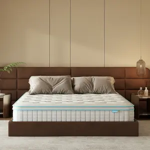 VIZIM 10/12" Twin/Full/Queen Hybrid Mattress in a Box, Pocket Springs & Gel Memory Foam, Medium Firm Ergonomic, Breathable Cool Sleep, Motion Isolation, Fiberglass-Free, Perfect Father's Day Gift