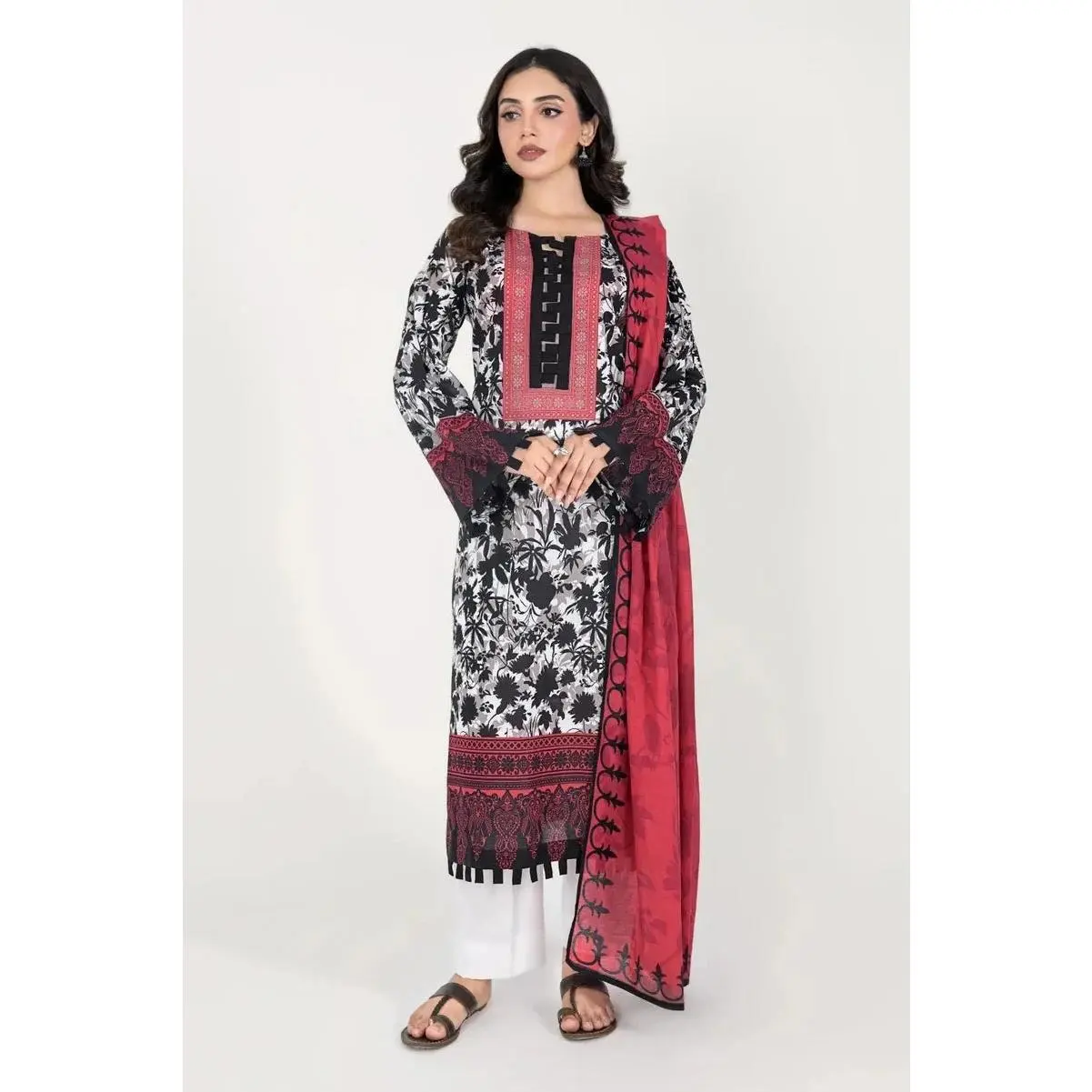 3PC stitched Printed Lawn Suit | KLA-4161