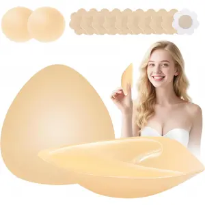 Bra Inserts - Soft Invisible Reusable Double Sided Sticky Bra with Lift Support, Washable for Bikini, Strapless Dress2026