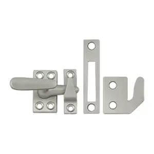 212 MAIN Small Satin Nickel Casement Fastener Window Lock - Weatherproof, Corrosion-Proof, Solid Brass Construction