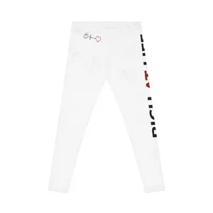 Rich at Life Co. Women's White Leggings with Signature Design