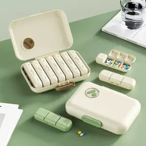 Travel Pill Organizer, Portable 7-Day/4-Times Vitamin Organizer Stackable, Waterproof Pill Box,  Daily Medicine Organizer for Vitamin, Fish Oil, Supplement Healthcare Aid