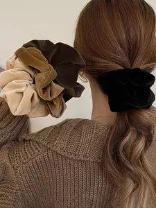 Solid Color Hair Scrunchies, Casual Versatile Hair Accessories for Women, Minimalist Headwear Suitable for Thick Hair, Fashion Hair Accessories for Party, Daily Clothing Decor, Ponytail Hairstyle, Fashionable Hair Accessories