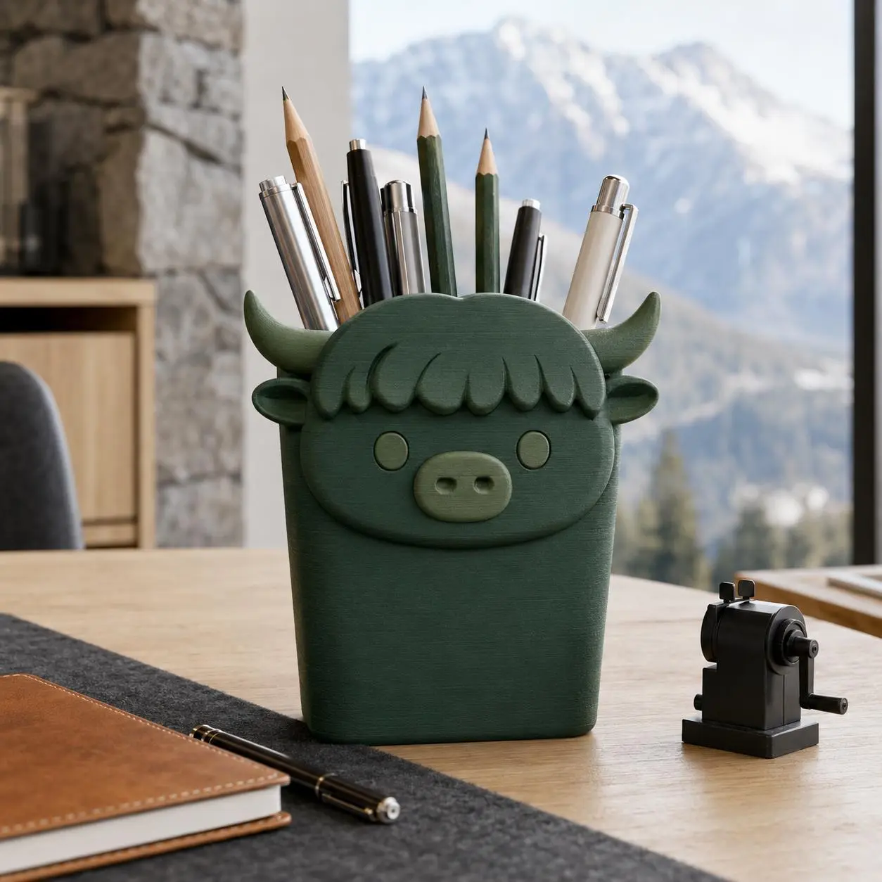 Cute Character Pen Holder – 3D-Printed Desk Organizer, Office Décor and Gift