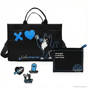 Lights Out Tote Bag, Enamel Pins & Pencil Pouch Bundle