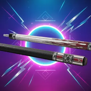EVO Freedom Carbon Fiber Pool Cue – Crimson Flame, Black Leather Wrap, 29" Pro Taper Shaft, 12.5 mm Tip, 19-19.5 oz, 3/8-8 Stainless Joint