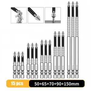 18/15pcs K5 Non-Slip Anti-Impact Threaded Drill Bit Set, High Magnetic Electric Screwdriver Drill Kit - High Hardness, Durable, Non-Slip, Shockproof Magnetic Drill Bit