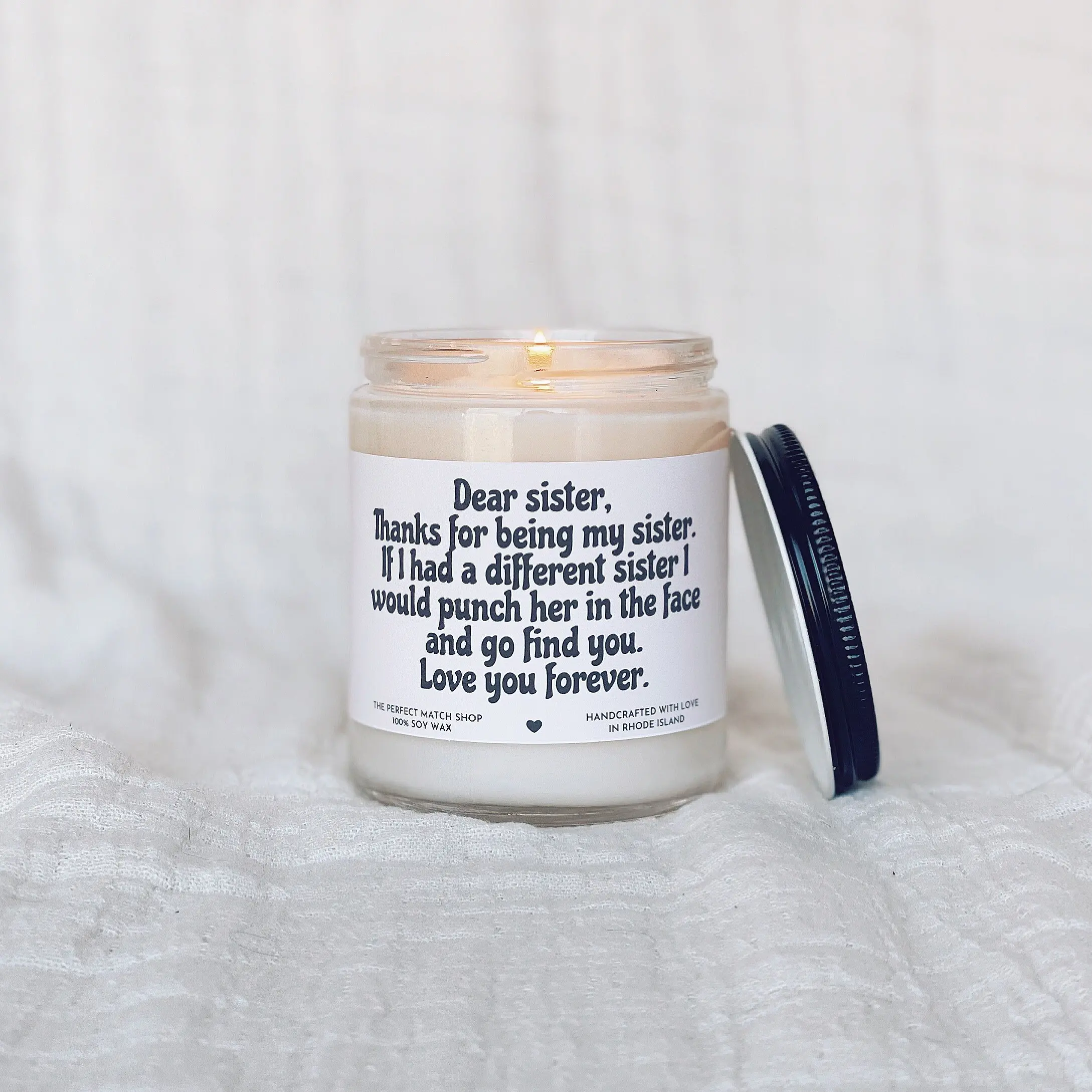 Dear sister, cute gift for her, sister gift, Soy Candle, sister birthday gift, Birthday for her, Gift for her best sister candle step sister