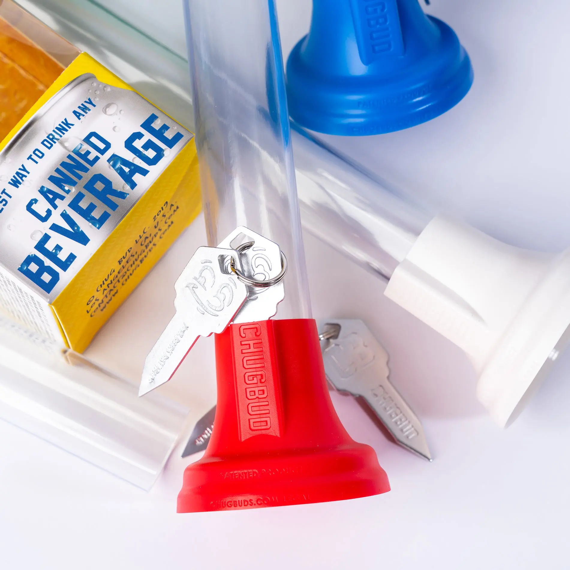 CHUGBUD 2.0 (Black) - Pocket-Sized Beer Bong with Durable Silicone Base and Leak-Proof Design for Portable Drinking Fun