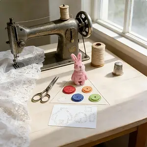Easter Mini Bunny Patchwork Quilting Template (with 4 Sewing Loops) - Precision Sewing Guide for Patchwork Lovers of All Skill Levels, Designed for Creating Patchwork Designs, Quilting Tools for Fabric Crafts and Fabrics