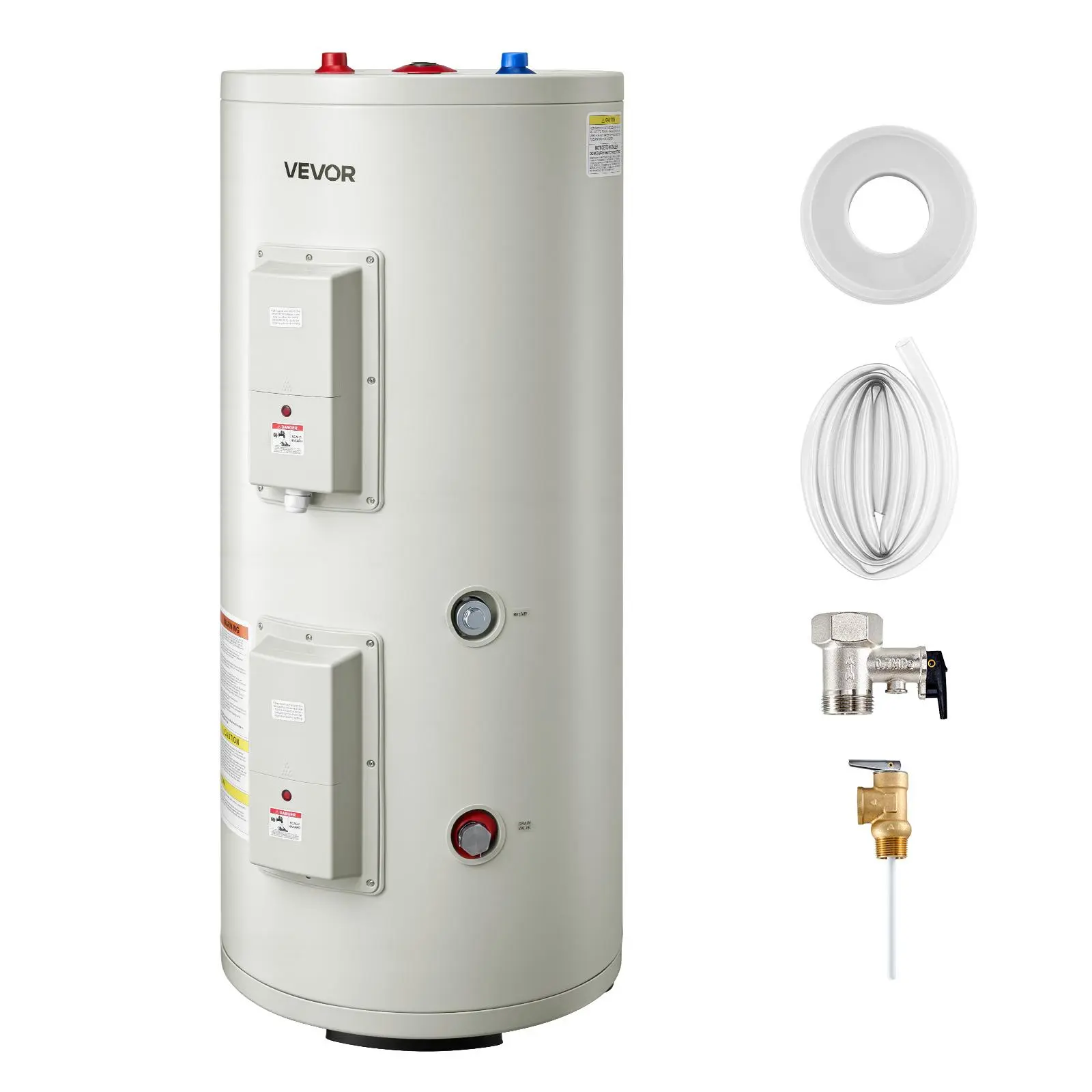 【Summerfinds】VEVOR 30 Gallon Electric Tank Water Heater5000W Point-of-Use Hot Water Heater with LED DisplayKnob ControlTop Outlet240V with T&P Valve for Large FamiliesSmall Commercial SpacesGray