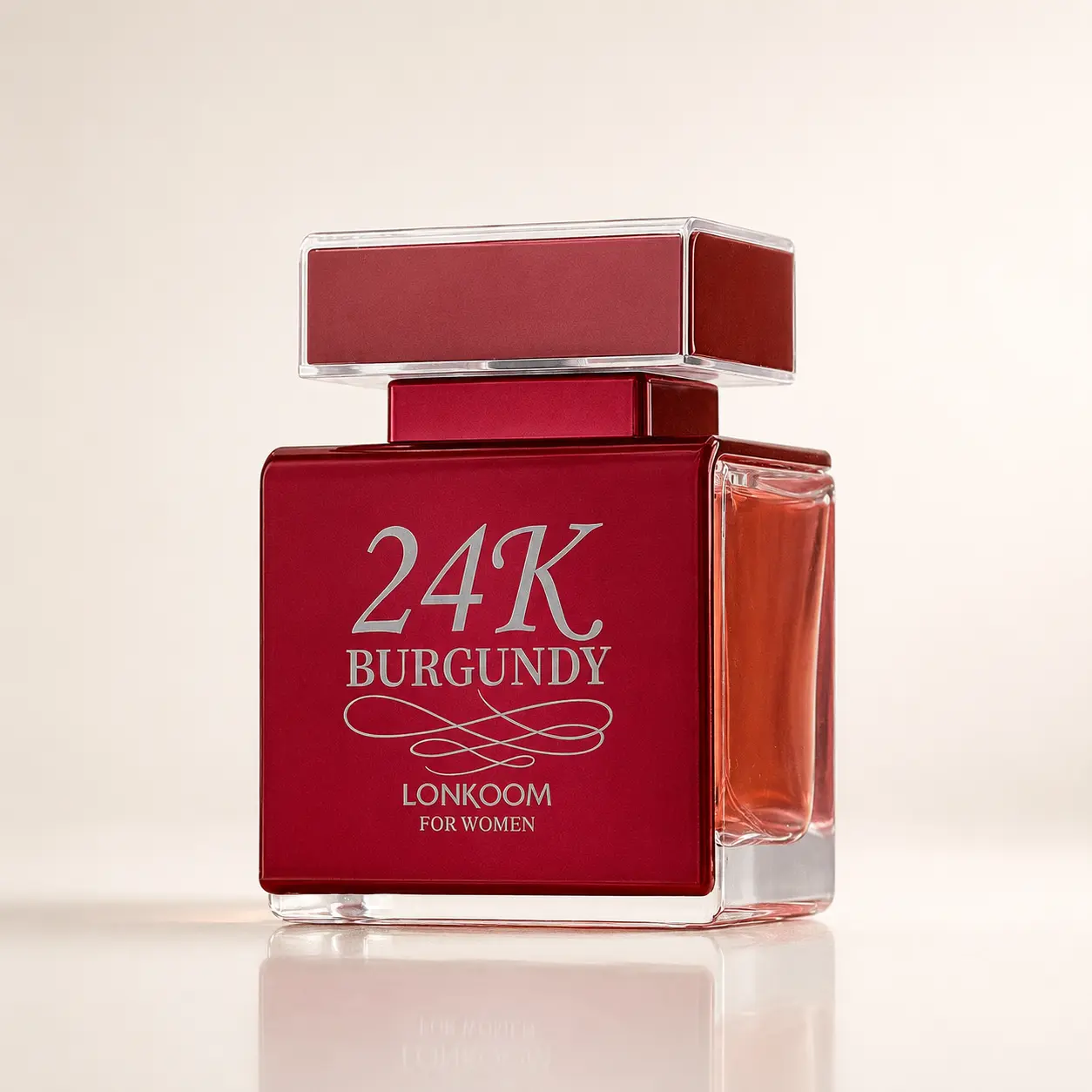 Lonkoom 24K Burgundy Perfume for Women, 100mL | Bright Citrus, Soft Florals & Vanilla Musk Perfume