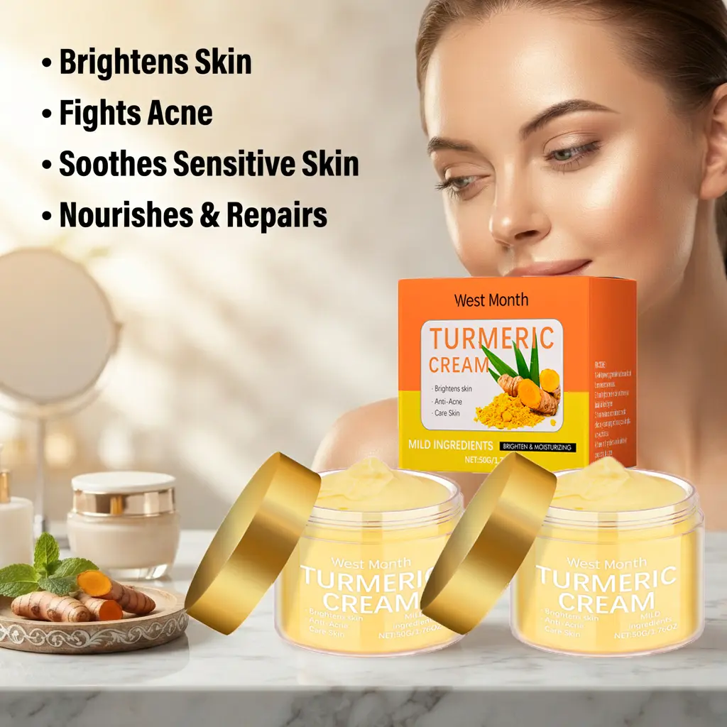 【BUY 2 GET 2 FREE】Brightening Turmeric Vitamin C Face Cream Deep Moisturizing Firming Nourishing Facial Moisturizer for Women and Men Day and Night Skincare