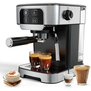 Espresso Machine 20 Bar with Steam Milk Frother, Stainless Steel Coffee Machine with Removable Water  for Cappuccino,Latte, Compact Stainless Steel Coffee maker for ,