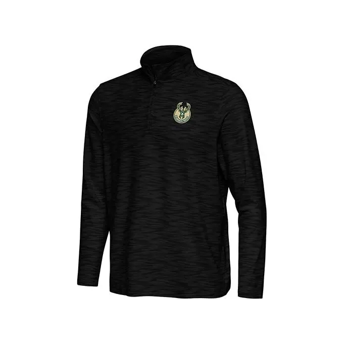 Antigua Swell Milwaukee Bucks Flex 1/4 Zip Long Sleeve Shirt