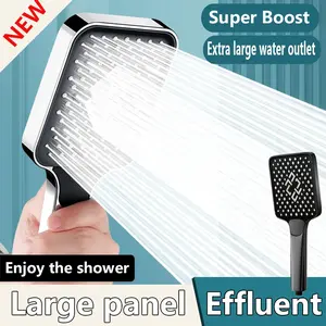 The High-end Large-area Shower Head, Pressure Showerhead, Is Available In Silver/black, with 3 Levels of Water Output Mode, Featuring High-quality High-pressure Water-saving Water Flow Shower Faucet, Nozzle, and Bathroom Accessories