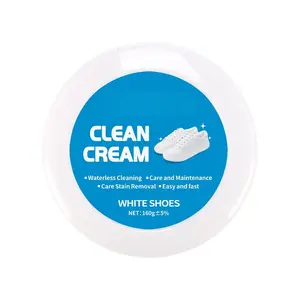 Multipurpose No-Wash White Shoe Cleaner Cream 160g with Built-in Sponge, Mild Gentle Non-Irritating Eco-Friendly Formula, Effective Stain Remover for Leather, Silicone & Car Interiors, Ideal for Shoes & Home Cleaning Care