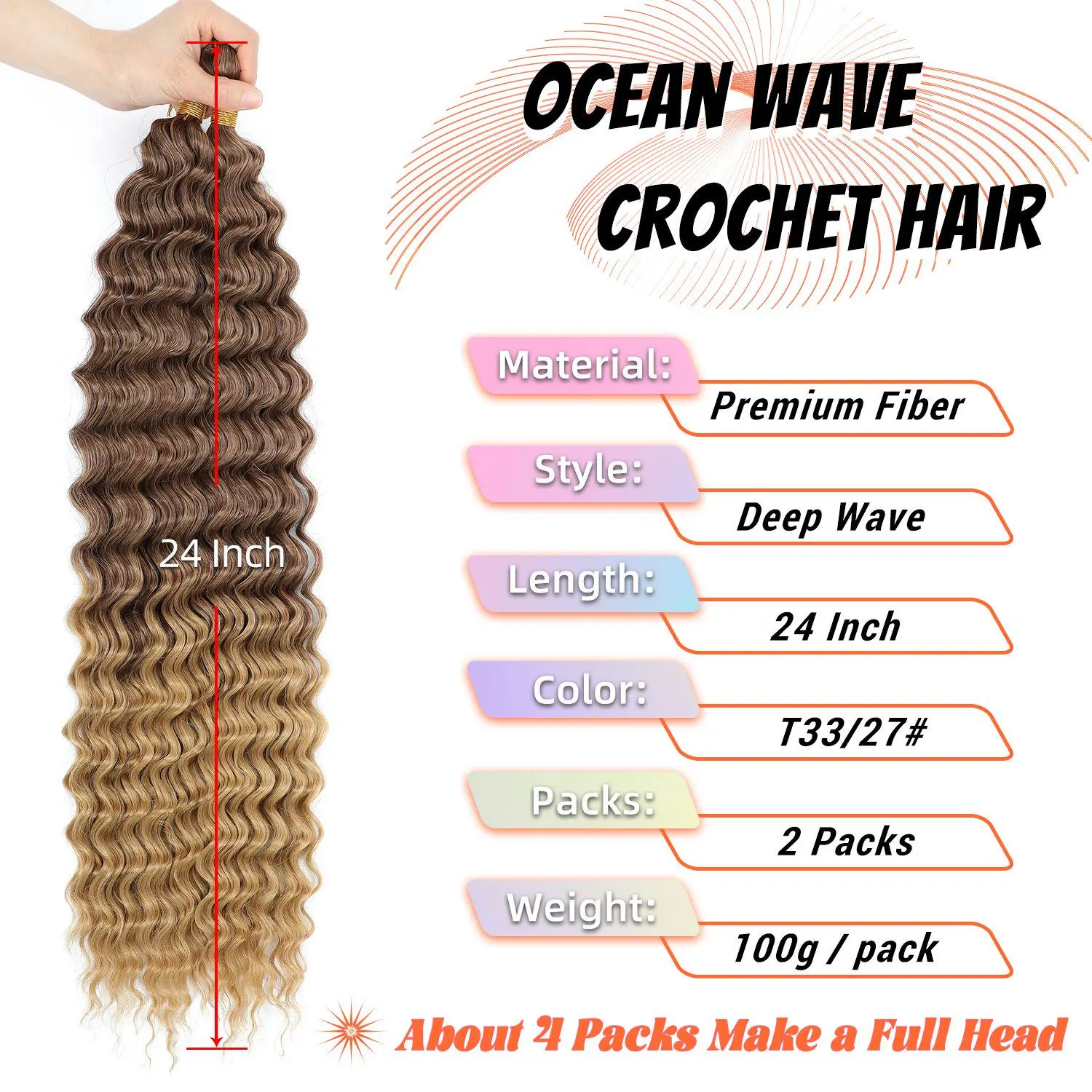 T33/27# Ombre Dark Auburn to Honey Blonde