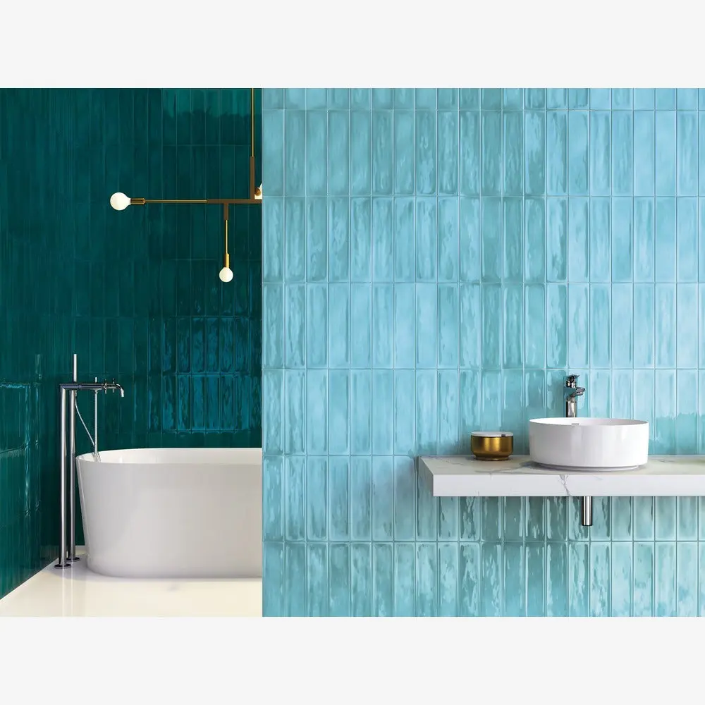 Chanelle Scuba Blue 3x12 Glossy Ceramic Tile Sample