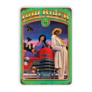 WSTKJW Lowrider Vintage Metal Signs Retro Wall Decor for Home Homies Bar Room Man Cave Garage Tin Plaque 12"x8" Inch Signage Decoration