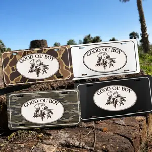 Good Ol' Boy Hunting License Plate, Rustic Camo Front Car Tag, Cowboy Horse Truck Plate, Outdoor Hunting Country Auto Accessory