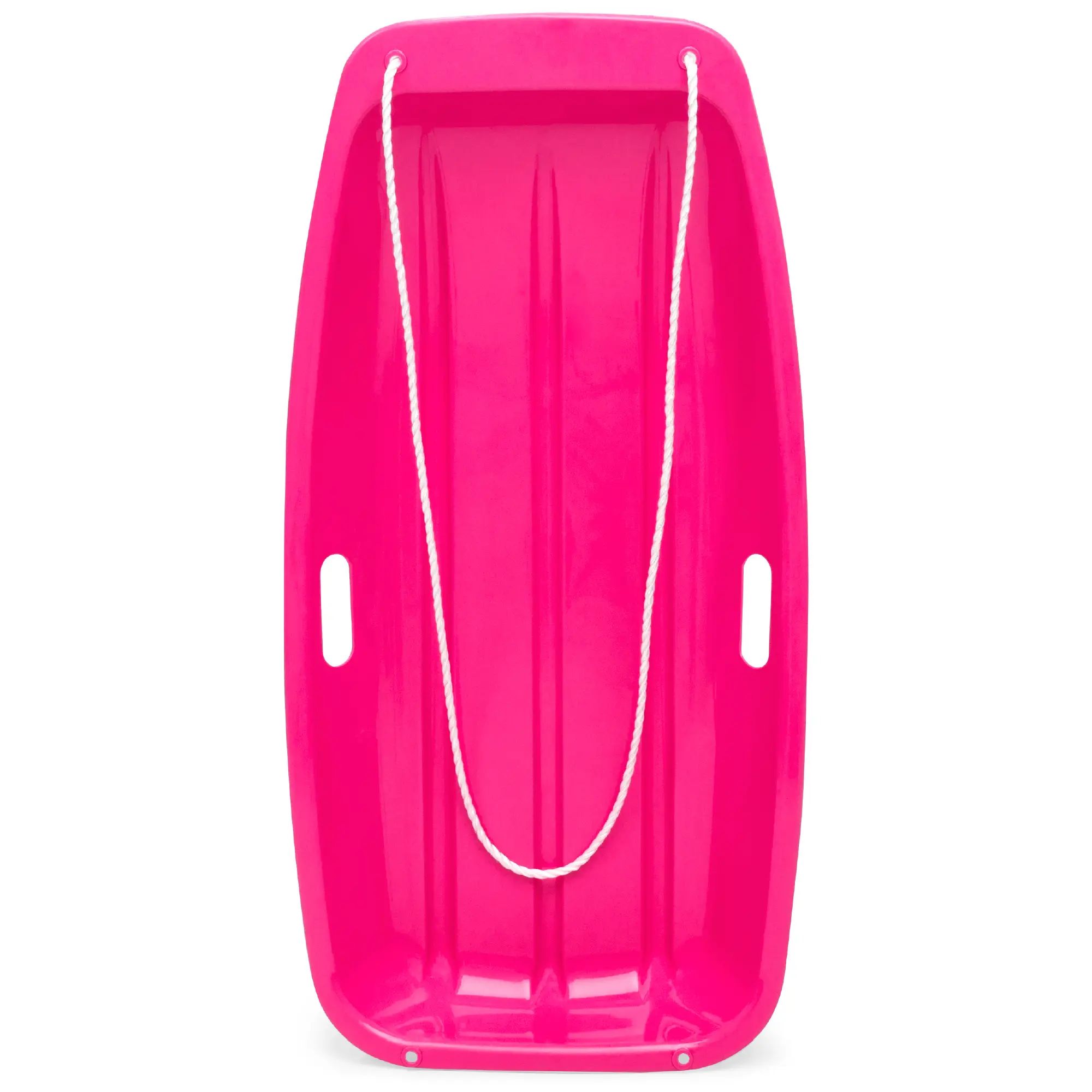Best Choice Products 35in Kids Outdoor Plastic Sport Toboggan Winter Snow Sled Board w/ Pull Rope, 2 Handles