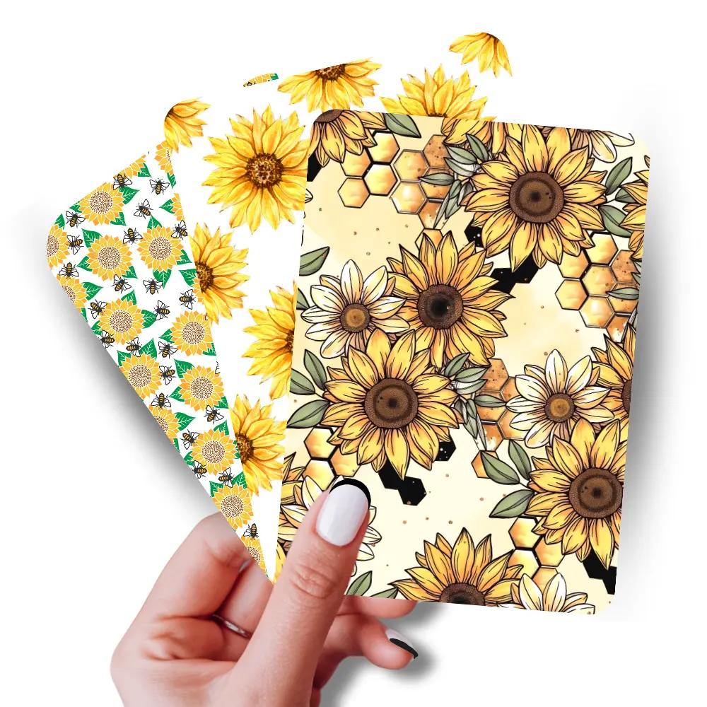 Shimmery & Holographic Sunflower Pattern Insert for Clear Case | Bookish Accessories