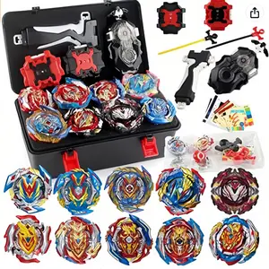 2026 Trendy  Durable 12-Piece Metal Alloy Beyblade Battle Set  | Dual Launchers + Portable Storage Case | Competitive Spinner Toy Gift for Boys & Gamers