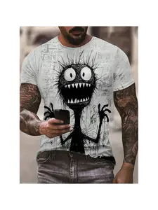 Funny Anime Monster 3D Printed T-Shirts Men Women Fashion Streetwear Oversized Short Sleeve T Shirt Kids  Man Clothing