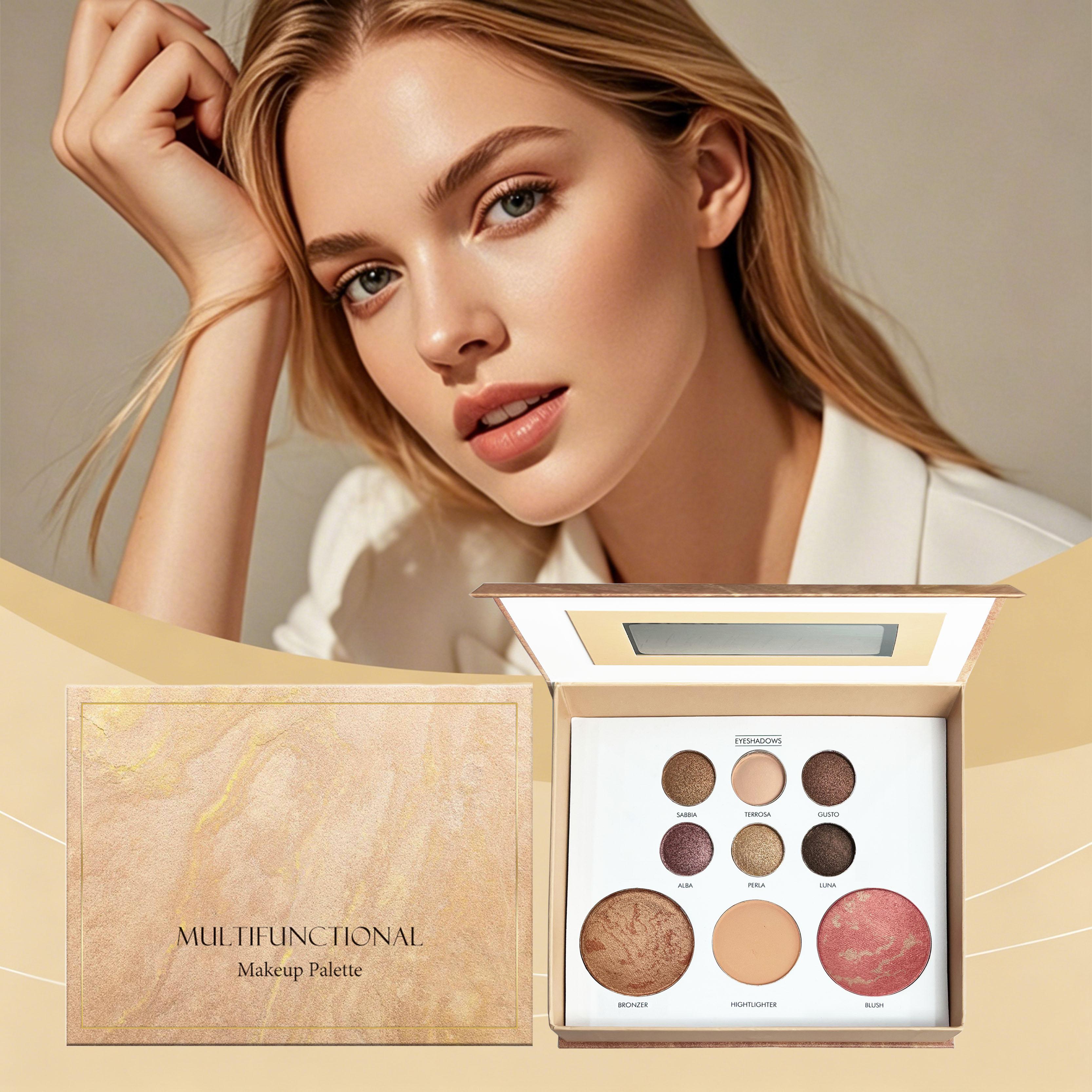 [Buy 1 Get 1 Free] Makeup Palette Multi-Use Cosmetic Set Highlighter Eyeshadow Contour Blush Suitable for Any Makeup Look Zodiac Makeup Palette bronze eye shadow powder underground makeuppallette fantal frame basic canvas ph pale skin bronzer cool toned